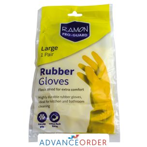 Yellow Rubber Gloves Large 1x1