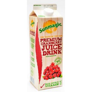 Sunmagic Cranberry Juice Drink Elopak Carton-12x1L