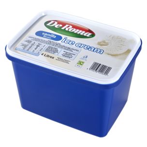 De Roma Vanilla Soft Scoop Ice Cream-1x4L